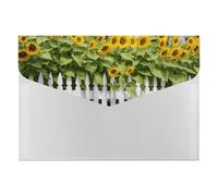 Sunflowers White Picket Fence File Folder 6-Pocket, Waterproof Accordion File Organizer with Snap Closure, Expanding Document Holder for Office, Home