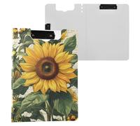 Sunflowers with Yellow Petals Clipboard Folder Two Metal Clips Pen Holder Clip Board with Cover Clipboard Folio Binder Coaching Trade Quest