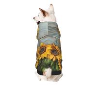 Sunflowers Wooden Board Printed Dog Hoodie Soft Dog Sweatshirt Cute Cat Dog Clothes for Small Dogs Kitten Puppy, XS