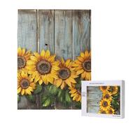 Sunflowers Wooden Board Printed Wooden Intelligence Puzzle 38x52 CM, 500 Pieces(boxed) Jigsaw Puzzles Education Game for Adults, Home Decoration Puzzle