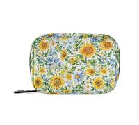 Sunflowers Yellow Simple Floral Medication Bags with Detachable Compartments Portable Pill Cases Organizers