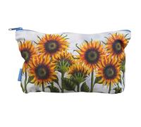 Sunflowers Zipped Cotton Pouch Toiletry Bag