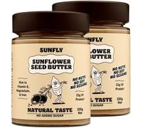 SUNFLY Sunflower Seed Butter No Added Sugar. Nut Free Peanut Butter Alternative, High in Protein, No Nuts, No Soy, No Palm Oil, Rich in Vitamins and Minerals, Keto, Natural Sweeteners (Pack 2 x 330G)