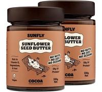 SUNFLY Protein Chocolate Spread from Sunflower Seeds, Vegan, Nut Free, No Palm Oil, No Soy, Dairy Free, No Lactose, Rich in Vitamins and Minerals (2x330g)