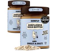 SUNFLY Sweet and Salty Sunflower Seed Butter. Nut Free Peanut Butter Alternative. High In Protein, No Nuts, No Soy, No Palm Oil, Rich in Vitamins and Minerals (Pack 2 x 330G)