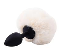 Sunfo - Bunny Tail Anal Plug (Black & White)