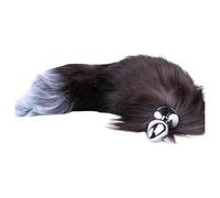 Sunfo - Silver-Black Metal Anal Plug with Fox Tail