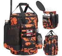 SunForMorning Baseball Bucket Bag Baseball Coaching Accessories Organizer Softball Bucket Bag with Anti-Slip Bottom & Multiple Pockets for Bat, Gloves, Scoreboards, Mars CM