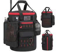 SunForMorning Baseball Bucket Bag, Baseball Coaching Accessories Organizer Tactical Style Softball Bucket Bag with Non-Slip Bottom, Multiple Pockets for Bats, Gloves, Scoreboards