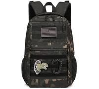 SunForMorning Kids Tactical Backpack Army Molle Bookbag Military Boys Backpack for School, Outdoor, Camping, Black CM, Standard, Kids Tactical Backpack