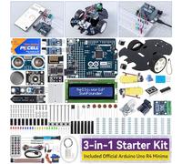 SunFounder 3-in-1 Super Starter Kit with Original Arduino Uno R4 Minima, IoT&Smart Car Projects, ESP8266 WiFi, Battery, 50+ Step-by-Step Tutorials for Beginners to Engineers, RoHS Compliant
