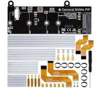 SunFounder PCIe to M.2 HAT M-Key NVMe SSD PIP PCIe 2/3 Board for Raspberry Pi 5 2/4/8/16 GB Support M.2 2230/2242/2260/2280 SSD, Heatsink Included, Compatible with 3.5/5/7/10 inch Touch Screen
