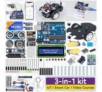 SunFounder Ultimate Starter Kit with Original Arduino Uno R4 Minima, 3 in 1 IoT/Smart Car/Basic Kit with Online Tutorials, for Beginners to Enthusiasts (Original Arduino Uno R4 Minima Included)