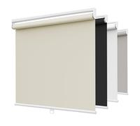 SUNFREE Cordless Blackout Roller Shades, 32"W x 72"H Beige Blinds for Windows & Front Door, Spring System Pull Down Shades UV Protection for Room Darkening, Child Safety Privacy for Bedroom, Bathroom
