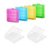 SUNFUA 6 Pcs Five AA Battery Case Hard Plastic Batteries Storage Boxes Suitable for AA AAA Batteries