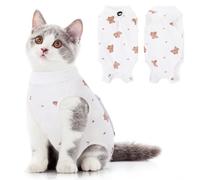 SUNFURA Cat Recovery Suit, Kitten Surgical Full Bodysuit for Abdominal Wound Protector Anti Licking After Surgery, Professional Bandages Cone E-Collar Alternative for Small Male & Female Pets