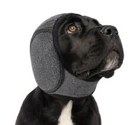 SUNFURA Dog Calming Hoodie - Anxiety Relief Quiet Ears for Dogs, Dog Ear Muffs Cover Noise Protection, No Shake Head Wraps Hematoma for Grooming, Force Drying, Bath, Grey M