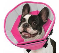 SUNFURA Dog Cone Collar, Adjustable Cone for Dogs to Stop Licking, Soft Dog Cone Alternative for Small Dogs, Pet Recovery Collar After Surgery with Quick Release Buckle, Pink S