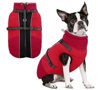 SUNFURA - Small Dog Jacket with Built-in Harness, Warm Dog Jacket with Zipper, Reflective Winter Pet Jacket, Dog Apparel for Small Dogs, Schnauzer, Yorkshire