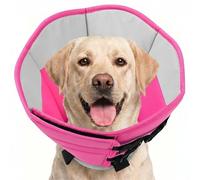SUNFURA Soft Dog Cone, Adjustable Dog Cone Collar Alternative for Large Dogs, Comfy Pet Cones for Dogs to Stop Licking, Protective E-Collar After Surgery for Wound Healing, Pink XL