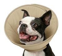SUNFURA Soft Dog Cone for Medium Dogs, Adjustale Cone for Dogs to Stop Licking, Comfy Dog Recovery E-Collar Alternative for Wound Healing After Surgery, Khaki M
