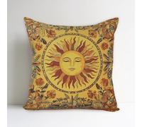SUNFYCN William Morris Abstract Vintage Boho Sun Design Throw Pillow Cover Home Decor, Art Deco Pillowcase Cushion Cover for Bed Sofa Living Room, Square Pillowcase 18x18inch (1, Yellow-Sun)