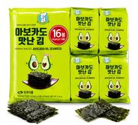 Sung Gyung Premium Roasted Avocado Oil Seaweed Snacks 16 Pack (4g per Pack), Korean Roasted Seaweed Multipack, Crispy Ready-to-Eat Seaweed Snack, Individually Wrapped (64g)