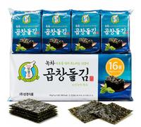 Sung Gyung Premium Roasted Green Tea Seaweed Snacks 16 Pack (4g per Pack), Korean Roasted Seaweed Multipack, Crispy Ready-to-Eat Seaweed Snack, Individually Wrapped (64g)