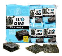 Sung Gyung Premium Roasted Sea Salt Seaweed Snacks 16 Pack (4g per Pack), Korean Roasted Seaweed Multipack, Crispy Ready-to-Eat Seaweed Snack, Individually Wrapped (64g)