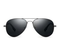 SUNGAIT Classic Pilot Sunglasses for Men Women Polarized UV400 Protection Vintage Retro Chic (Gunmetal Frame/Gray Lens)