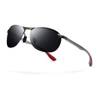 SUNGAIT Lightweight Polarized Durable Sunglasses for Men Driving Golf Al-Mg Alloy Temple Spring Hinge UV400 SGT302-QH UK