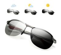 SUNGAIT Lightweight Polarized Durable Sunglasses for Men Driving Golf Al-Mg Alloy Temple Spring Hinge UV400 SGT302-QBS UK