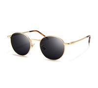 SUNGAIT Vintage Round Polarized Sunglasses Metal Frame Classic Retro Sunglasses for Women Men 2025 Gold Frame/Polarized Gray Lens(Spring Hinge)