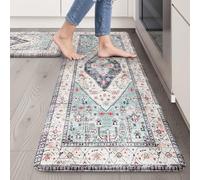 Sungea Anti Fatigue Mats for Kitchen Floor Set of 2, Waterproof Non-Skip Kitchen Rugs,Ergonomic Kitchen Floor Mats Cushioned,Comfort Foam Standing Mat for Office,Laundry Room,Sink,Counter, Desk(Blue)