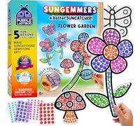 Sungemmers Flower Garden Suncatcher Kit - Craft Kit for Kids, Gem Art Diamond Craft Set for Girls Age 5-12, DIY Window Mosaic Art, & Girls Birthday Presents