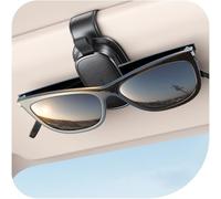 Sunglass Holder for Car, Chfeila Upgrade 360° Rotating & One-Hand Operation Magnetic Glasses Clip, Leather Sun Eyeglass Visor Organizer, Scratch-Free Eyewear Hanger for Car Accessories Gadgets - Black