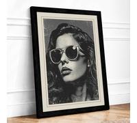 Sunglasses and Shadows Vintage Framed Wall Art Print A2 (59.4×42cm) Black, Wall Decor for Living Room, Bedroom, Office & Home, Ready to Hang, Art Gift