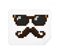 Sunglasses Beard Man Pixel Phone Screen Cleaner Glasses Cleaning Cloth 2pcs Suede Fabric