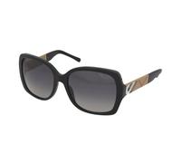 Burberry BE4160 3433T3 Woman Sunglasses Acetate Black Grey Squared Polarized Shaded