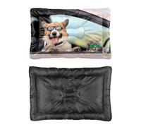 Sunglasses Car Cat Dog Dog Bed, Mat Scruffs Bed Non Slip Bottom Settle Mat Portable Chew Proof Multi Scenario Bedding Gift Printed Crate 60 X 45 cm