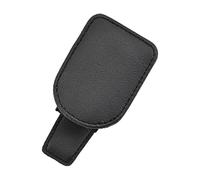 Sunglasses Clip - PU Leather Magnetic Holder, Spring Action Hanger | Vehicle Glasses Storage | Universal Sun Visor Ticket Card Clip, Accessory O, Black, Consulte la descripción, See description
