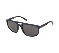 Emporio Armani Man EA4248U 62606G Sunglasses Injected Blue Grey Pilot Mirrored