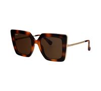 Max Mara Woman MM0051 DESIGN4 53E Sunglasses Injected Havana Brown Cat Eye Normal