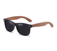Sunglasses For Men And Women,Walnut Retro High-Definition Polarised Uv400 Protection Wooden Fashion Lightweight Sunglasses For Outdoors Sports Wayfarer,Black Lens