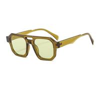 Sunglasses for Women Men Green Frame Double Bridge Retro Simply Shades Uv400 Eyeglasses (Olive Green,One Size)