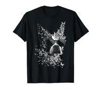 Sunglasses Illustration Boston Terrier Dog Dad T-Shirt