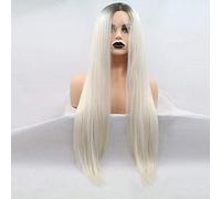 Sunglasses LWS Wigs Front Lace Chemical Fiber Wig European and Style Fresh White Straight Hair Long Hair
