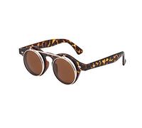 Sunglasses Men’s Ladies Flip Up Lens U400 Protection Vintage Classic Steampunk Look (A1 Tortoise)