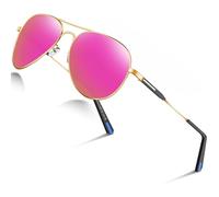 Sunglasses Mens Polarised Sunglasses Womens Pilot Sun glasses Black Designer UV Protection Mirrored Reflective Dark Shades for Driving Hiking Running (Pink)