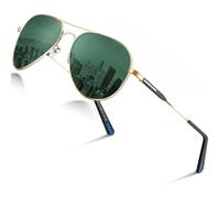 Sunglasses Mens Polarised Sunglasses Womens Pilot Sun glasses Black Designer UV Protection Mirrored Reflective Dark Shades for Driving Hiking Running (Green)